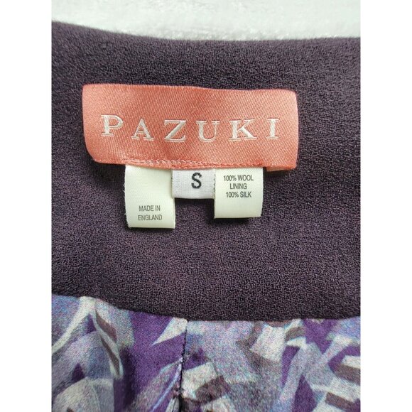 Vintage Pazuki Embellished Purple Velvet Trim Small Statement Designer Coat - Picture 3 of 9